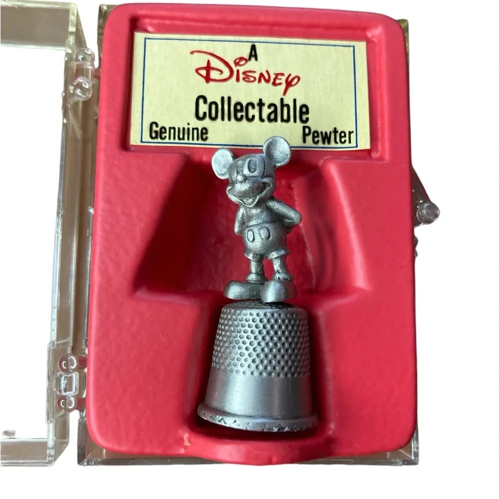 Mickey Mouse Thimble Disney Collectible Genuine Pewter Vintage Seamstress Sewing